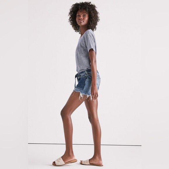 Lucky Brand Boyfriend Denim Short Patchwork Color Block in Sydney 12 - Picture 7 of 16